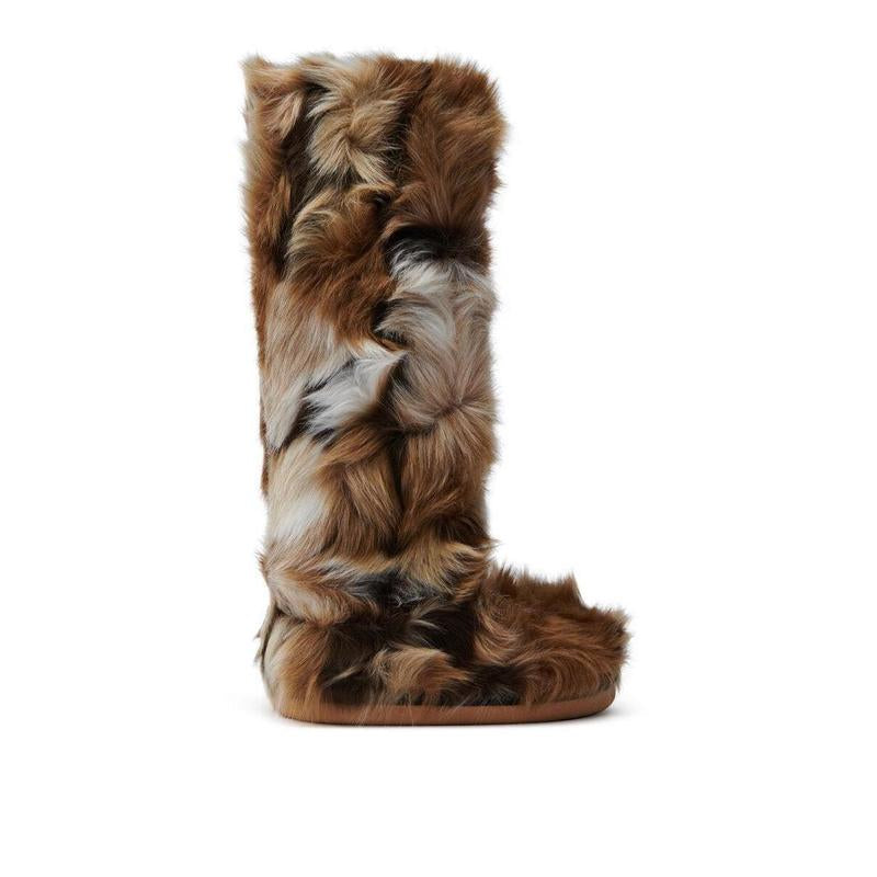 AZALEA WANG FENNEC MULTI FUZZY FLAT KNEE HIGH BOOT